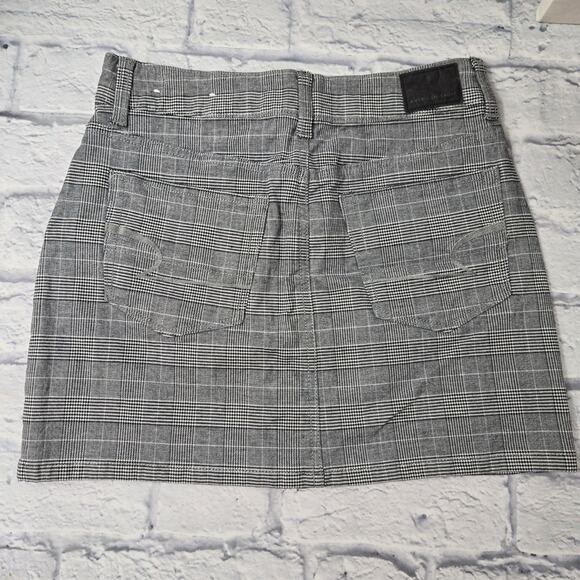 American Eagle Skirt Hi Rise Mini Super Stretch Gray Plaid Acadamia Preppy sz 0 - Picture 2 of 12